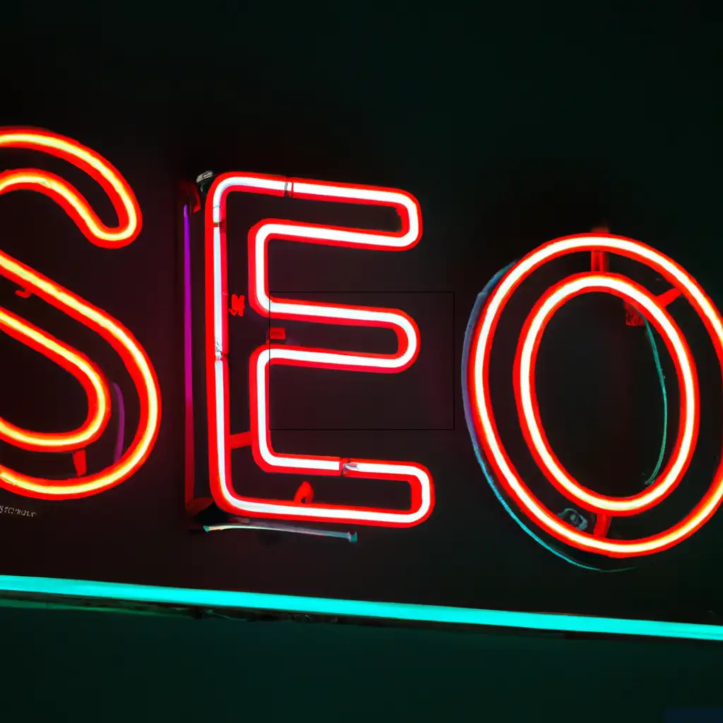 neon sign saying SEO
